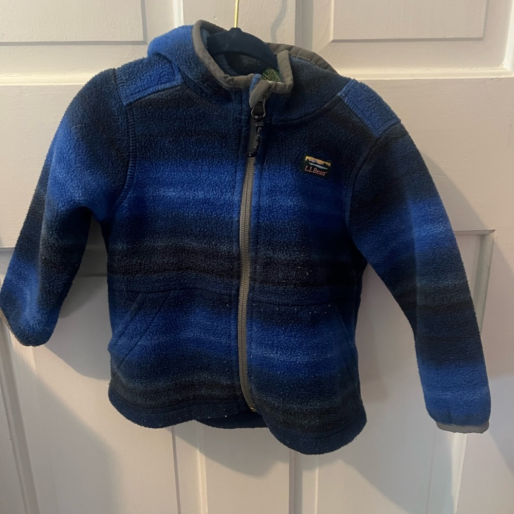 L.L. Bean Blue and Black Fleece Jacket